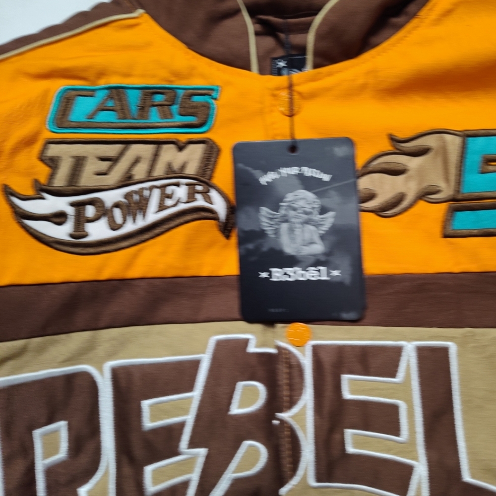 NWT Rebels Racing Jacket Small - Orange and Brown - Picture 4 of 13